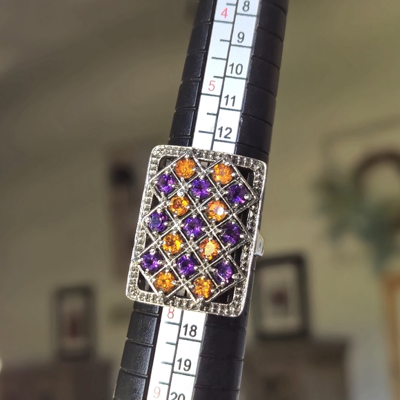 NICKY BUTLER 925 Sterling Silver Amethyst & Honey Topaz Designer Ring Size 7 NWT - Picture 10 of 16